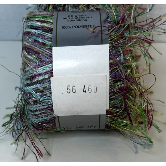 NEW Flutter 2-Metallic Multicolor Eyelash Yarn 100% Polyester Lot 56 Shade 460 - Picture 3 of 4